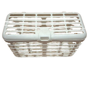 White dishwasher baby bottle basket for sanitizing baby bottles, nipples etc